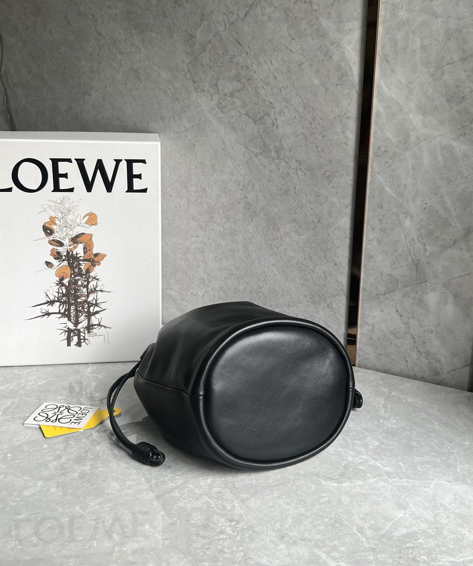 Loewe Flamenco Purse Bucket in Mellow Nappa Lambskin Black